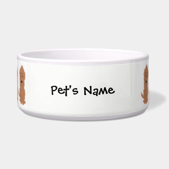 Comedero Diseño de perros Red Goldendoodle (Frente)