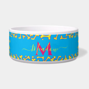 Comedero Diseño de Personalizado Turquesa Monograma Persona