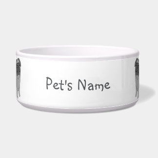 Comedero Diseño de pug gris