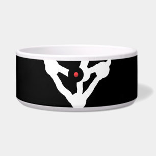 Comedero Diseño de trucos de Halloween blanco negro con let