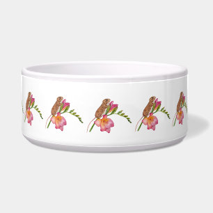 Comedero Diseño Floral Acuarela de Ratón Adorable