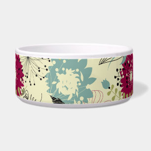Comedero Diseño floral retro de tonos pasteles