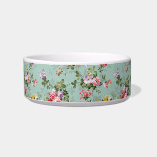 Comedero Diseño floral verde vintage 
