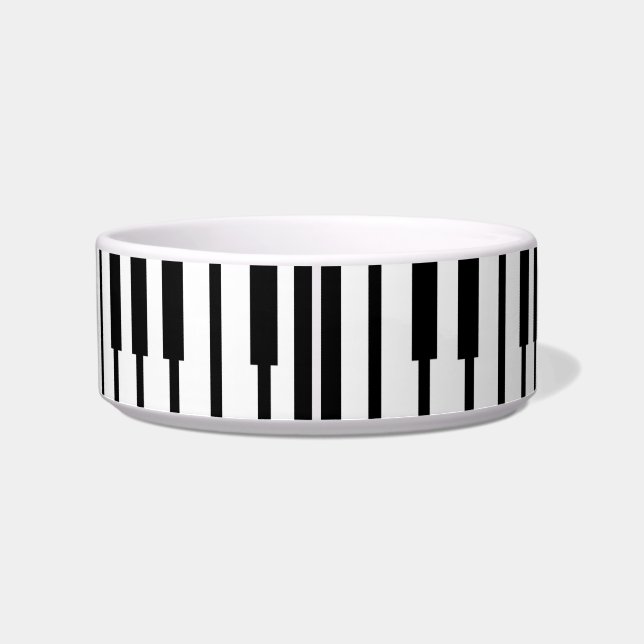 Comedero Diseño musical divertido Epic Black White Piano Ke (Espalda)