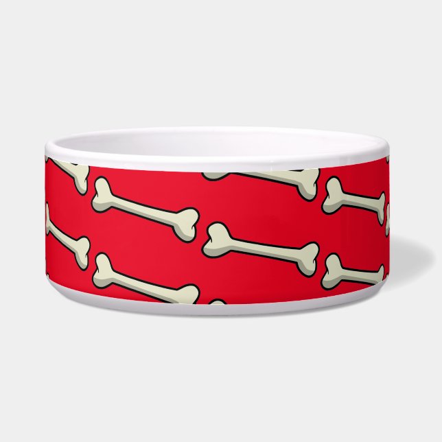 Comedero Diseño óseo Gran Tazón de Mascotas (Frente)