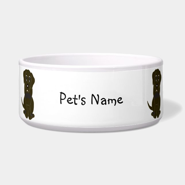 Comedero Diseño personalizado de perro Labrador Chocolate (Frente)