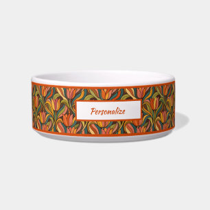 Comedero Diseño personalizado de tulipán Art Nouveau