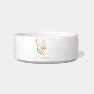 Comedero Diseño Premium de Chihuahua en Dorado