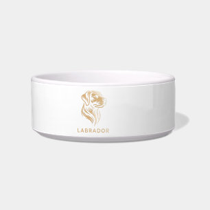 Comedero Diseño Premium de Labrador retriever en Dorado