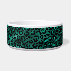 Comedero Diseño Verde azulado y Gold Leopard Series 5