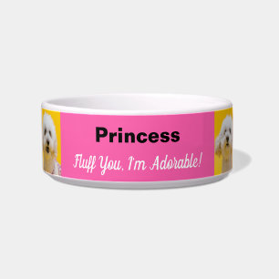 Comedero Divertido Fluff You, soy Adorable Perro Rosa