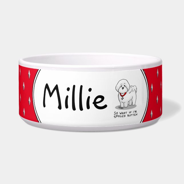 Comedero Divertido podrido podrido de Bichon Frise Perro -  (Frente)