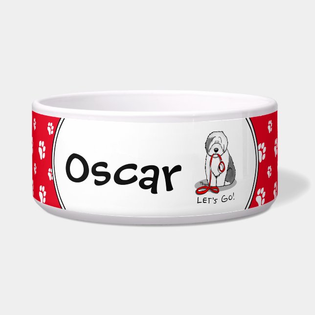 Comedero ¡Divertido Vamos! Walk Old English Sheepdog (Gris  (Frente)