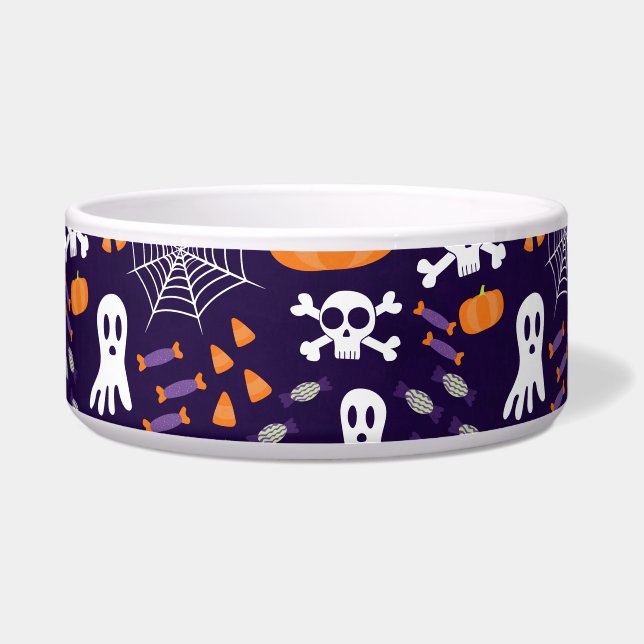 Comedero Diviértete patrón de Halloween (Frente)