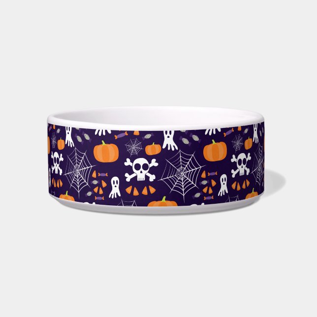 Comedero Diviértete patrón de Halloween (Frente)