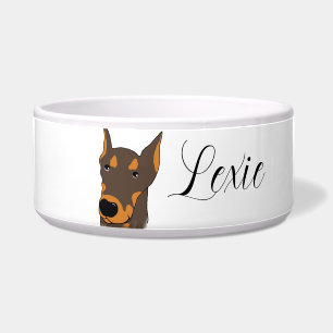 Comedero Doberman Pinscher Personalizado Ceramic Pet Bowl