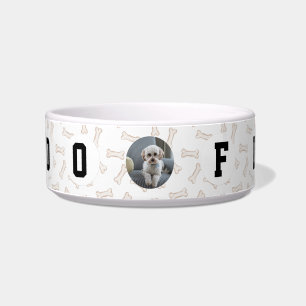 Comedero Dog Bone Photo Personalizado 4 Letra Dog Name