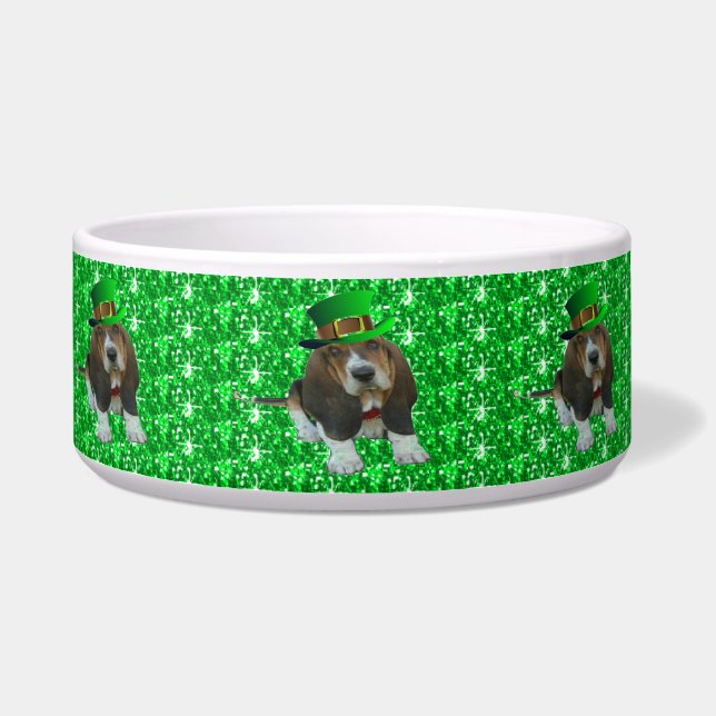 Comedero Dog Bowl Basset Hound St Patrick's (Izquierda)