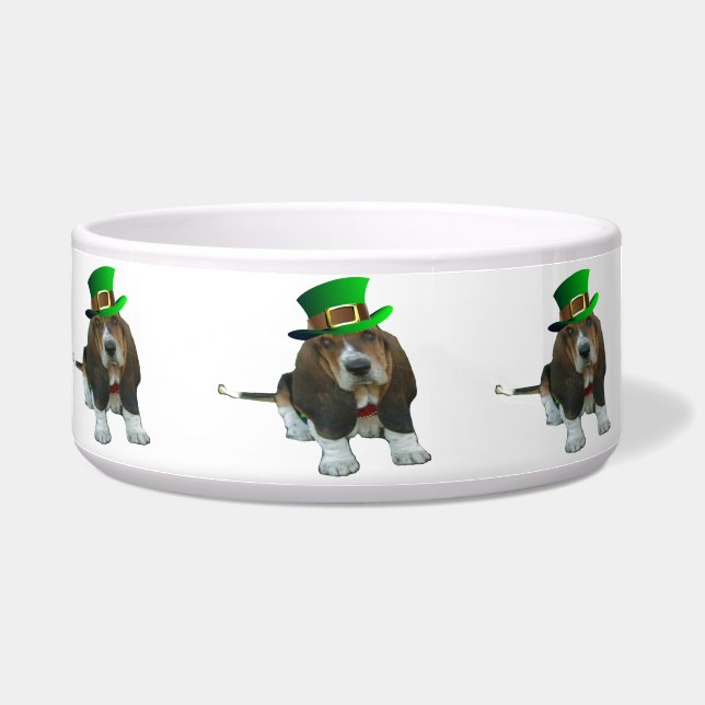 Comedero Dog Bowl Basset Hound St Patrick's (Izquierda)