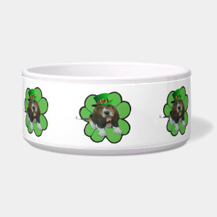 Comedero Dog Bowl Basset Hound St Patrick's Clover