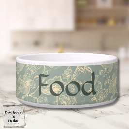 Comedero Dog Food Bowl - Sage Green Botanical, Name 