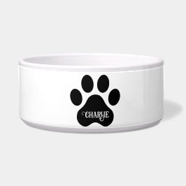 Comedero Dog Paw Name Silhouette Design