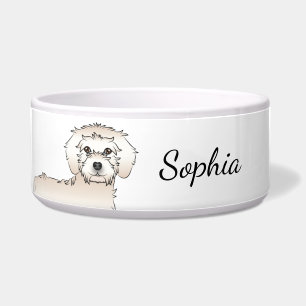Comedero Doodle mini Goldendoodle de dibujos animados de cr