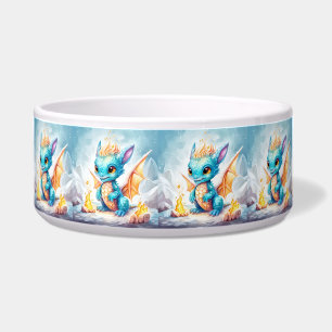 Comedero Dragón azul del bebé curado cristalizado
