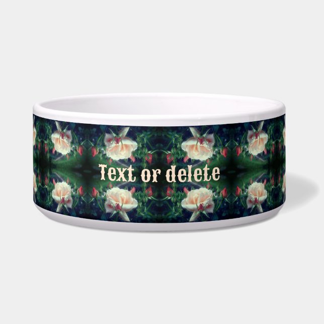 Comedero Dreamy Peach Rosa Y Buds Resumen Personalizado (Frente)