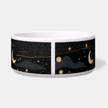 Dreamy Starry Night Sky Pet Bowl