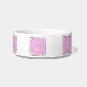 Comedero "Eat Me" Wonderland Fiesta de té Emblema rosa Comi