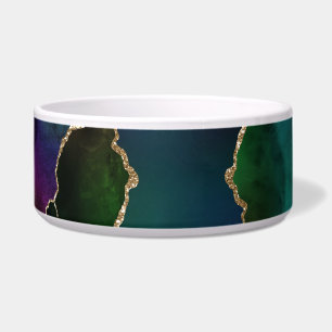 Comedero Edgy Agate Moody Jewel Tone Mystic Verde azulado