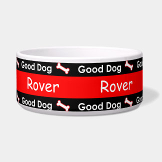 Comedero El buen perrito del perro deshuesa rojo y negro