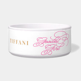 Comedero El Chica Divertido Y Elegante Perro Blanco Rosa