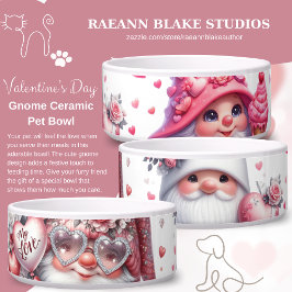 Comedero El día de San Valentín Gnome Ceramic Pet Bowl