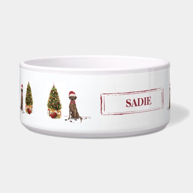 Comedero El labrador marrón recuperó un árbol de perros gra (Izquierda)