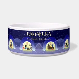 Comedero El muñeco de nieve de la celebración de Edo-Neko