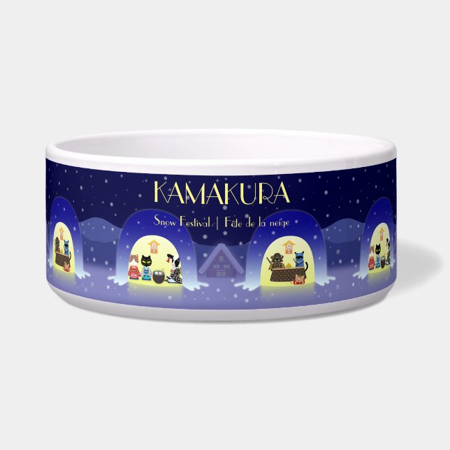 Comedero El muñeco de nieve de la celebración de Edo-Neko (Frente)