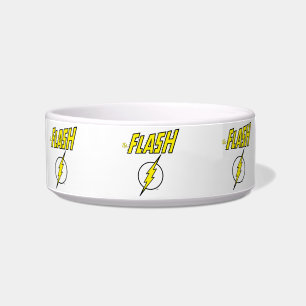 Comedero El nombre de The Flash y el logotipo del rayo