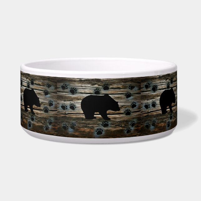 Comedero El oso negro traza madera rústica (Frente)