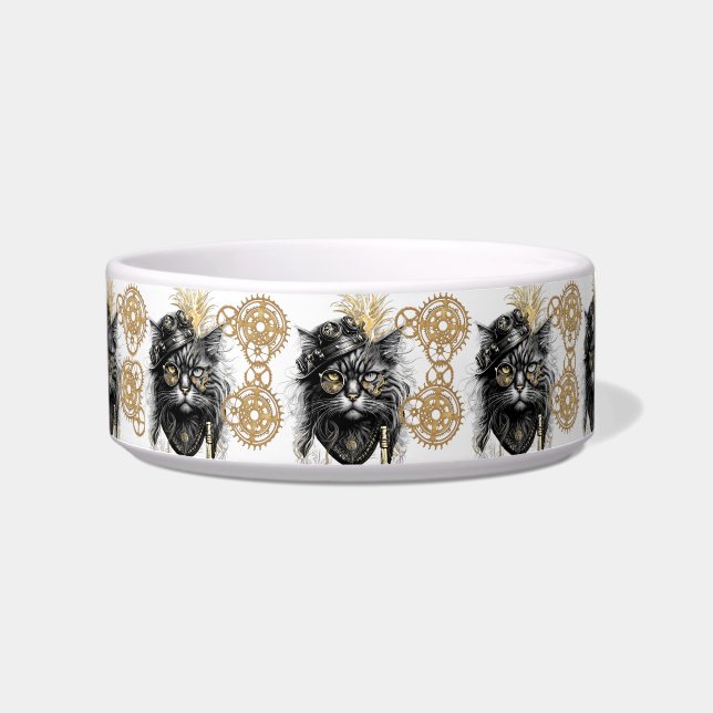 Comedero El profesor Sprocket-Paws El Gato Funky Steampunk (Frente)