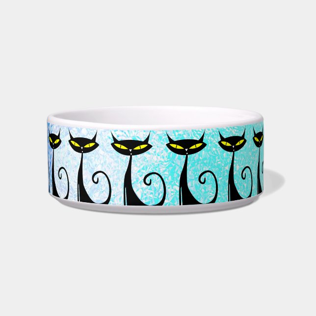 Comedero El sofisticado y elegante gato Personalizado (Frente)