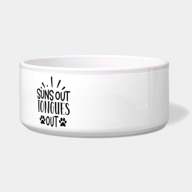 Comedero ¡El sol está afuera, las lenguas fuera! Tazón de c (Izquierda)