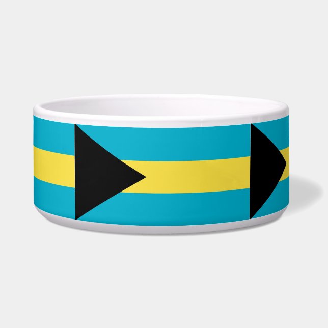Comedero El tazón de la mascota con bandera de las Bahamas (Frente)