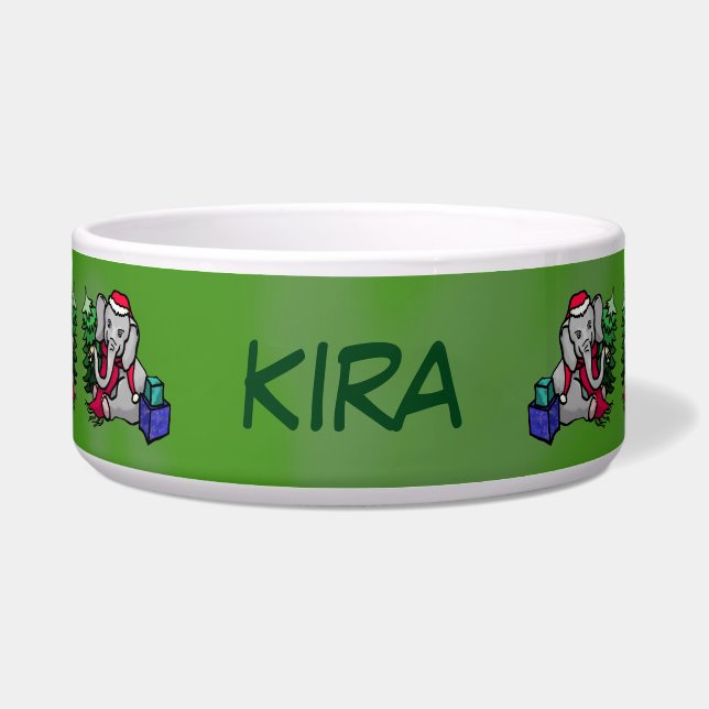 Comedero Elefantes lindos del navidad del nombre del animal (Frente)