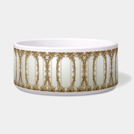 Comedero Elegant Gold Ornate Ceramic Pet Bowl