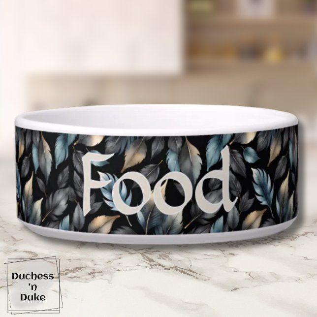 Comedero Elegant Metallic Botanical Leaves Personalized (Elegant Metallic Botanical Leaves Personalized Bowl)