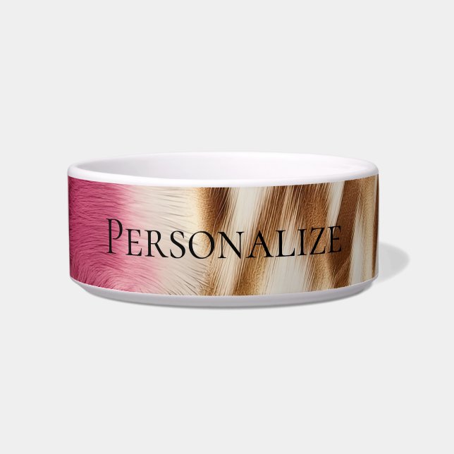 Comedero Elegante Cebra de oro blanco rosado (Frente)