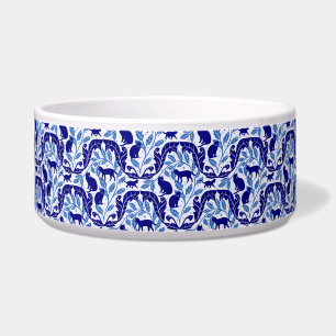 Comedero Elegante Chinoiserie Azul Negro Cat-Whimsical