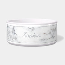 Elegante Faux Marble Textura y nombre Mascota Pers